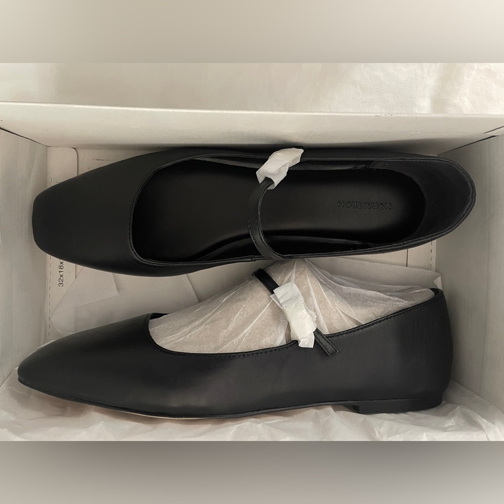 Nordstrom Black Leather Flats
